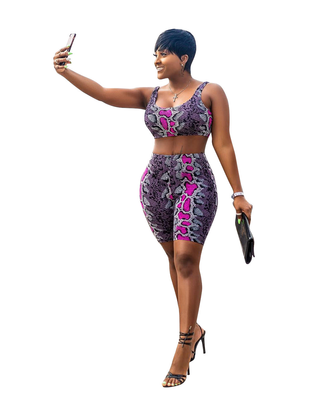 Women 2pcs tank top and pant Suit Sets beach summer sleeveless top short pant