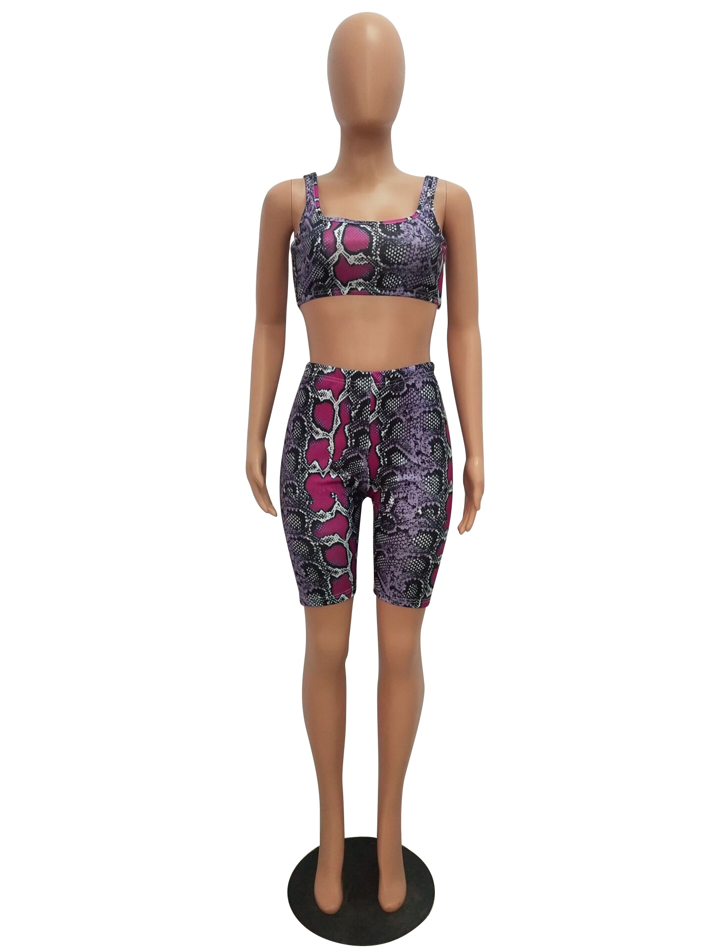 Women 2pcs tank top and pant Suit Sets beach summer sleeveless top short pant