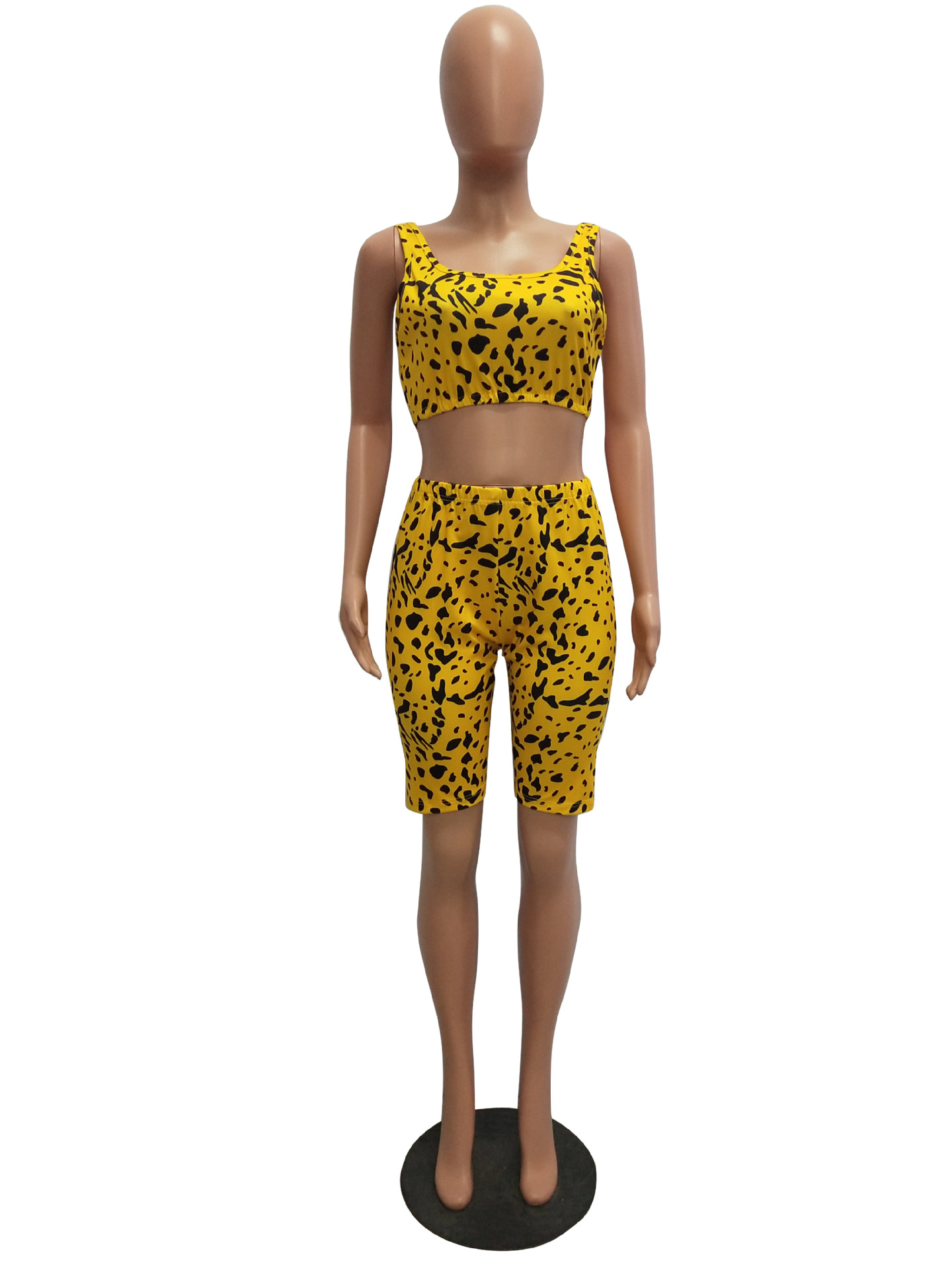 Women 2pcs tank top and pant Suit Sets beach summer sleeveless top short pant