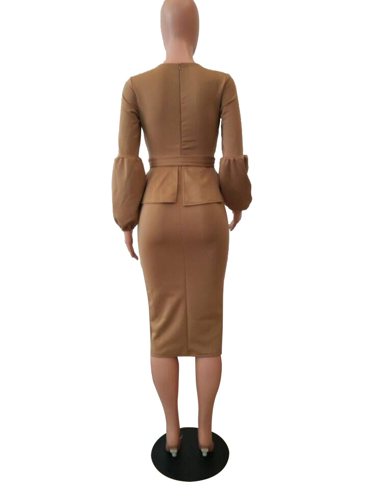 Women Long Sleeve Business Dress Office Lady bodycon Dress