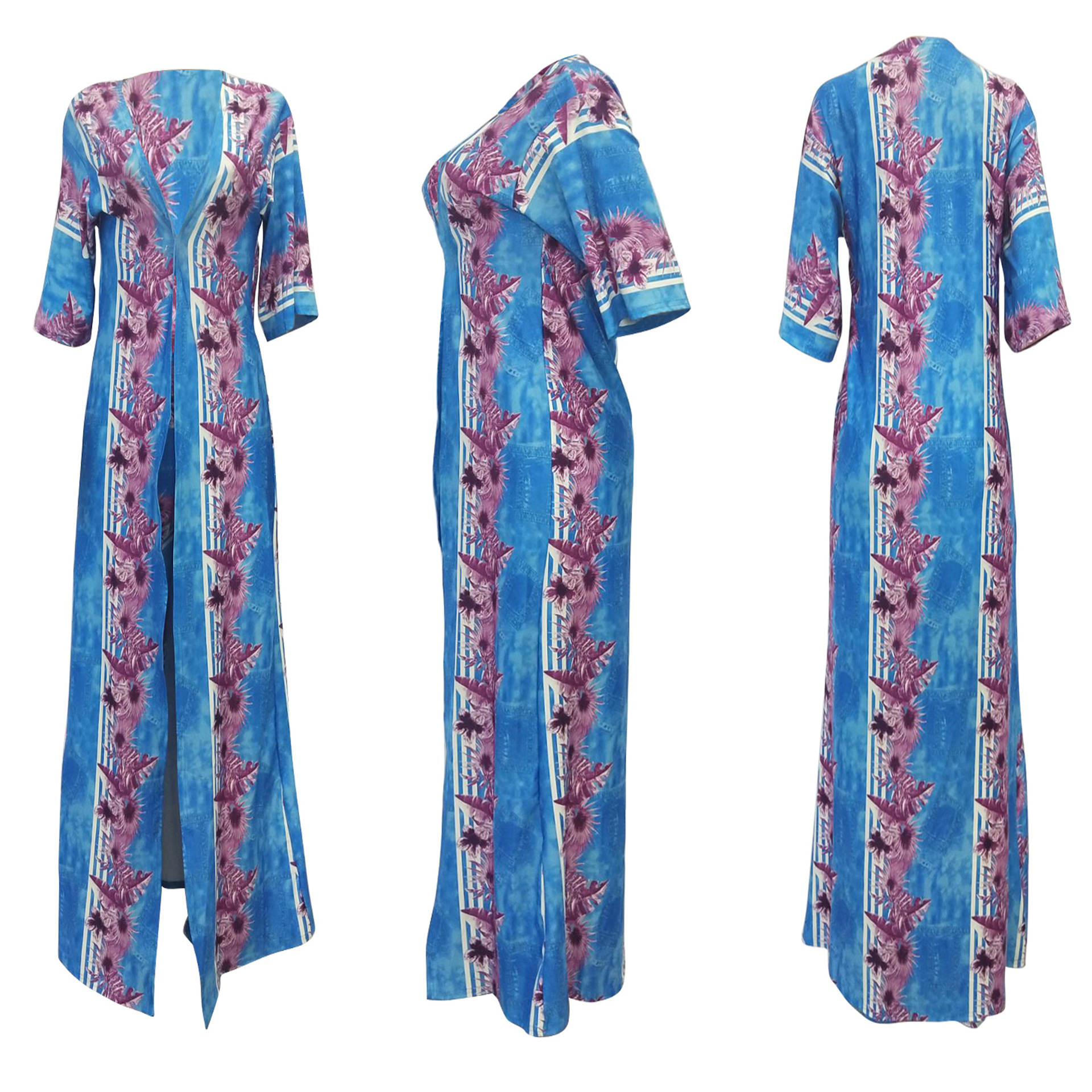 2 pcs Women Fashion Flower digital printing cloak and bottom pants casual coat and pant suit sets