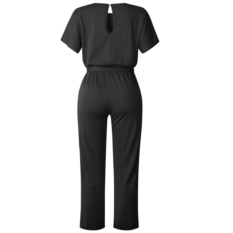 Woman’s jumpsuits Summer style zip-up short-sleeved jumpsuits