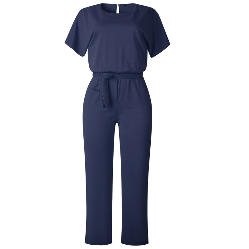 Woman’s jumpsuits Summer style zip-up short-sleeved jumpsuits