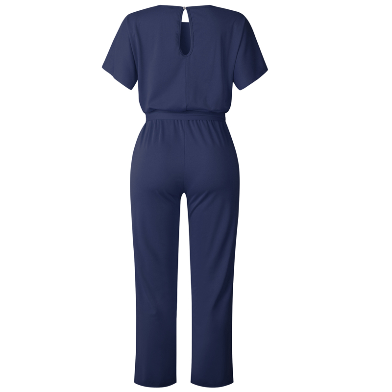 Woman’s jumpsuits Summer style zip-up short-sleeved jumpsuits