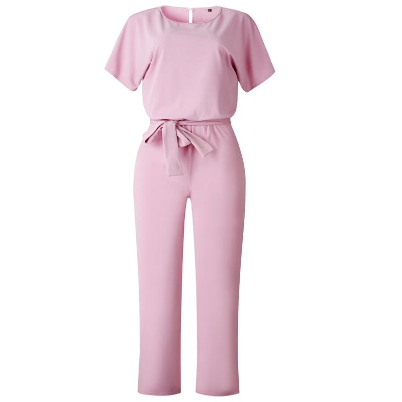 Woman’s jumpsuits Summer style zip-up short-sleeved jumpsuits