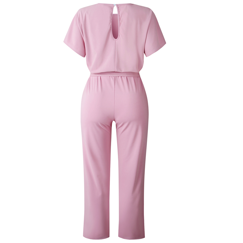Woman’s jumpsuits Summer style zip-up short-sleeved jumpsuits
