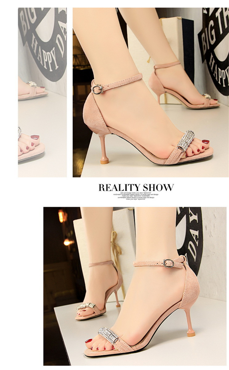 Korean version of fashion summer banquet women's shoes with high heels  with sexy sandals heels