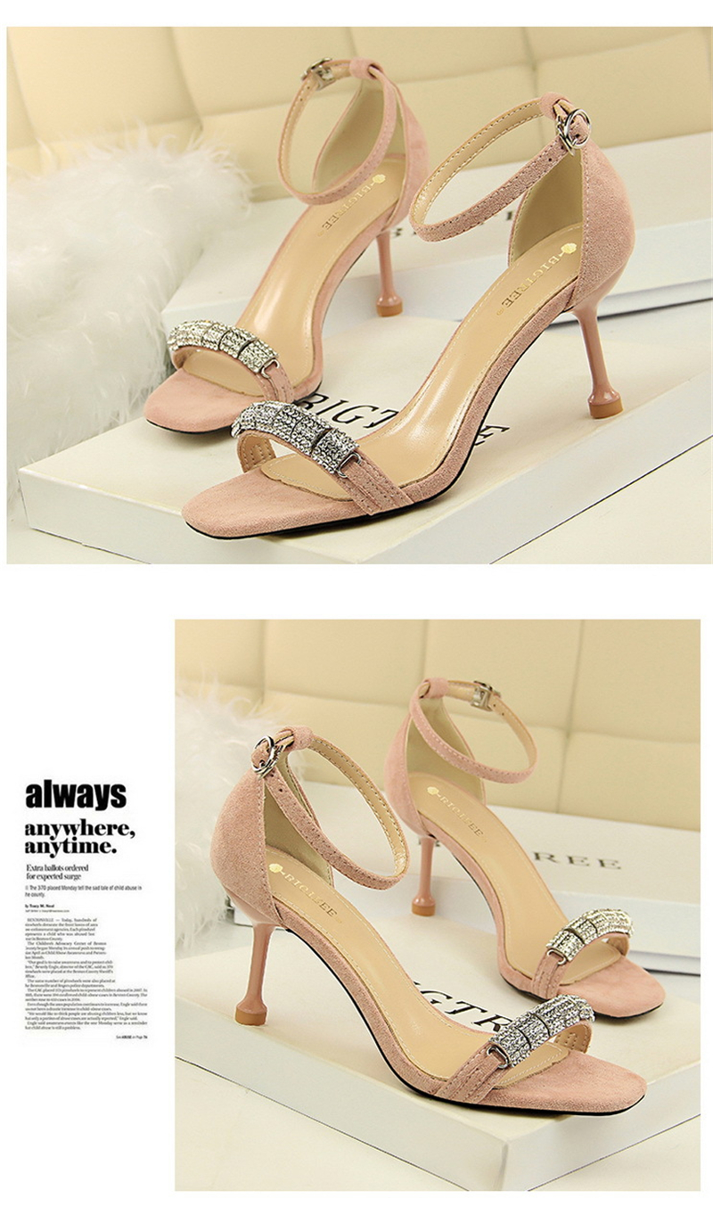 Korean version of fashion summer banquet women's shoes with high heels  with sexy sandals heels