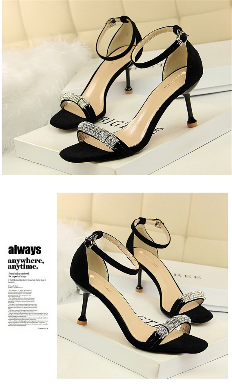 Korean version of fashion summer banquet women's shoes with high heels  with sexy sandals heels