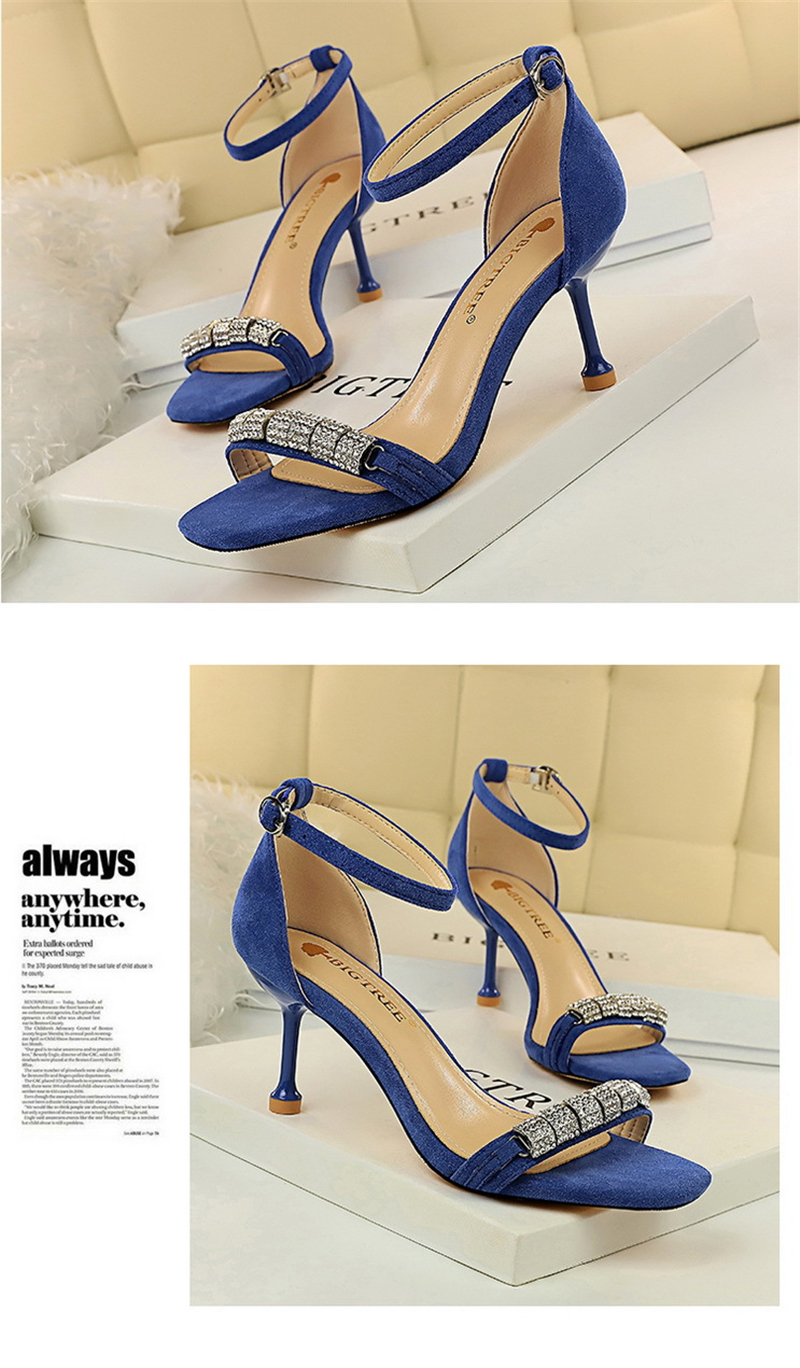 Korean version of fashion summer banquet women's shoes with high heels  with sexy sandals heels