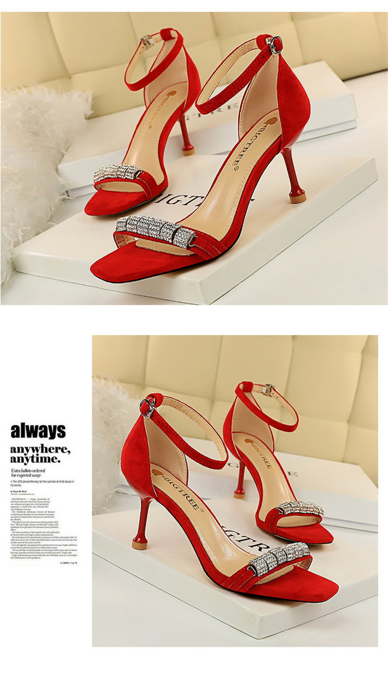 Korean version of fashion summer banquet women's shoes with high heels  with sexy sandals heels