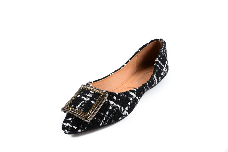 Pointy-toed one-shoe for women 2019 low-cut flat shoes with soft-soled beanie shoes