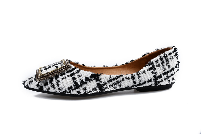 Pointy-toed one-shoe for women 2019 low-cut flat shoes with soft-soled beanie shoes