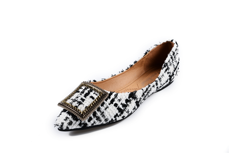 Pointy-toed one-shoe for women 2019 low-cut flat shoes with soft-soled beanie shoes