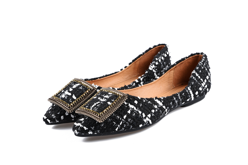 Pointy-toed one-shoe for women 2019 low-cut flat shoes with soft-soled beanie shoes