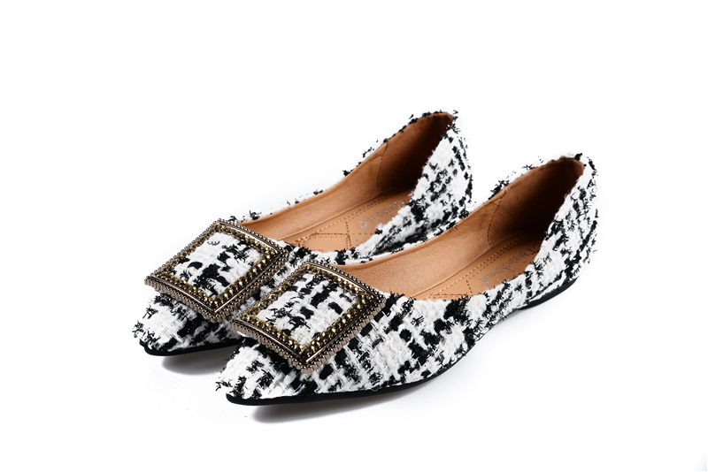 Pointy-toed one-shoe for women 2019 low-cut flat shoes with soft-soled beanie shoes