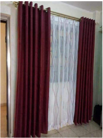 Elegant Home Window/Door Curtains (300cm by 220cm) Plus Free Sheer (200cm by 220cm)