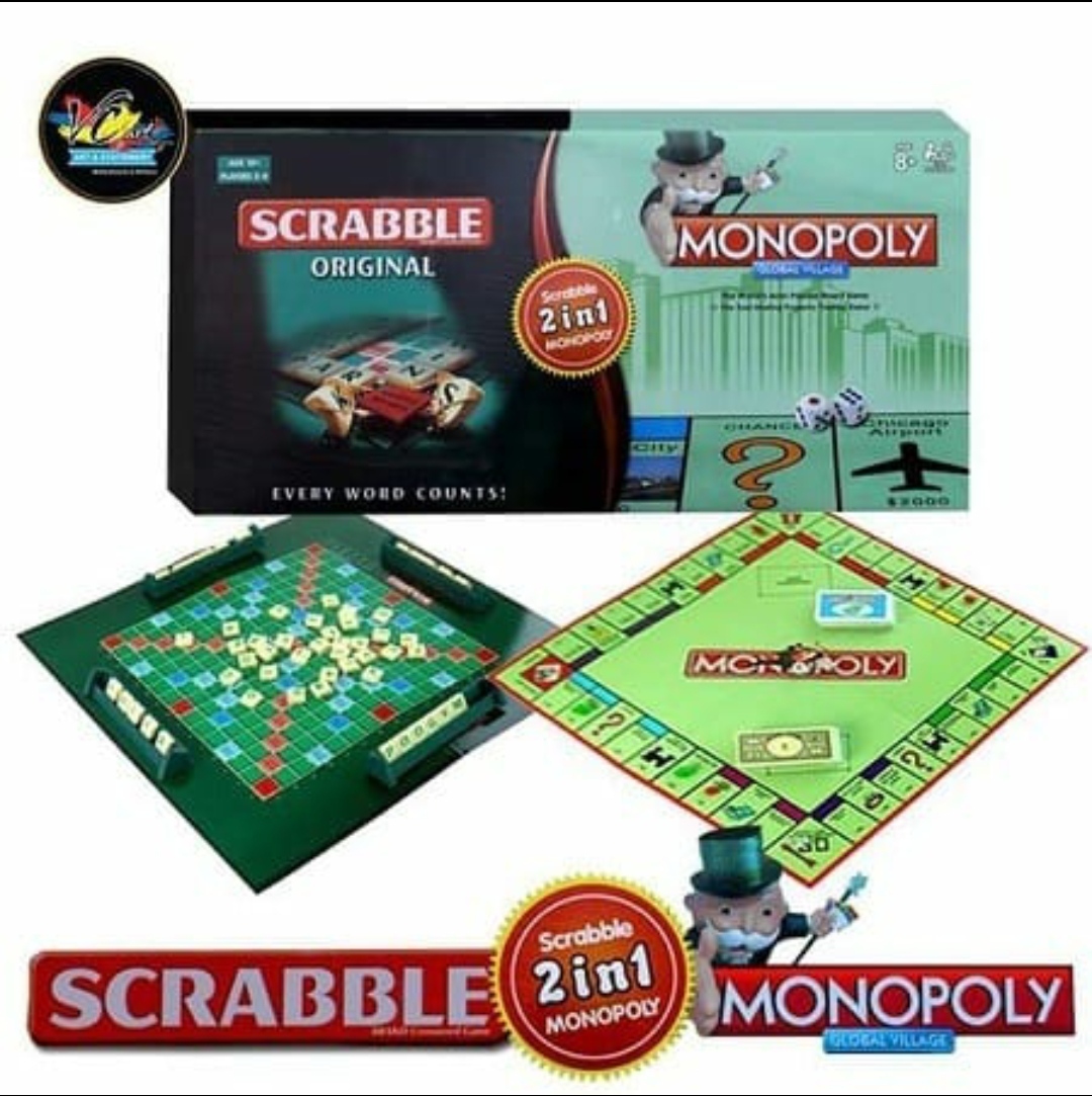 2 in 1 Scrabble and monopoly game