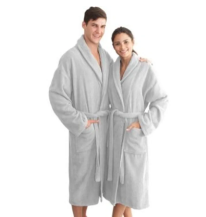 Fleece Bathrobe Long Shawl Collar Plush Robe