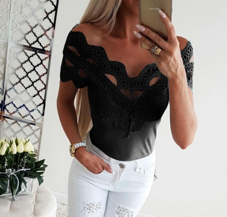 New 2019 Summer Women Tops Sexy Lace Comfortable Cozy Characteristic Boat Neck Ladies Blouses Street