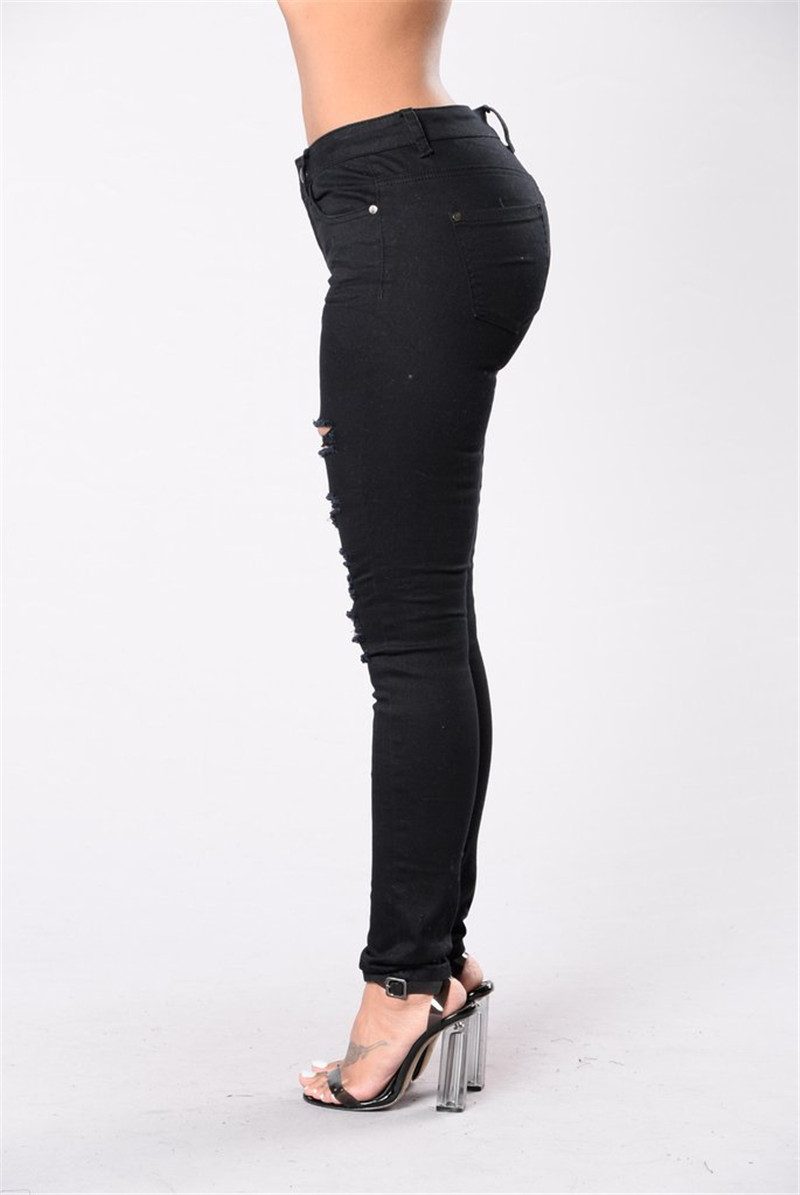 New 2019 Spring Summer Autumn Ripped Jeans Ladies Skinny Jeans Sexy Slim Cotton Stretch Women Pants