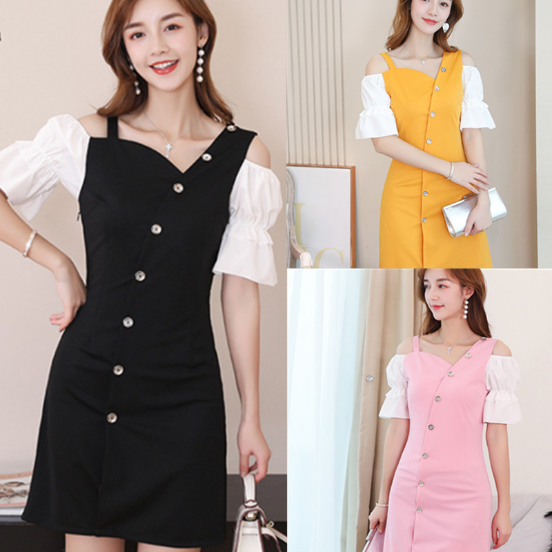 Best price for New 2019 Summer Women Dresses Short Sleeve Fashion Dress Slim Office Ladies Dress Business Gril Wear