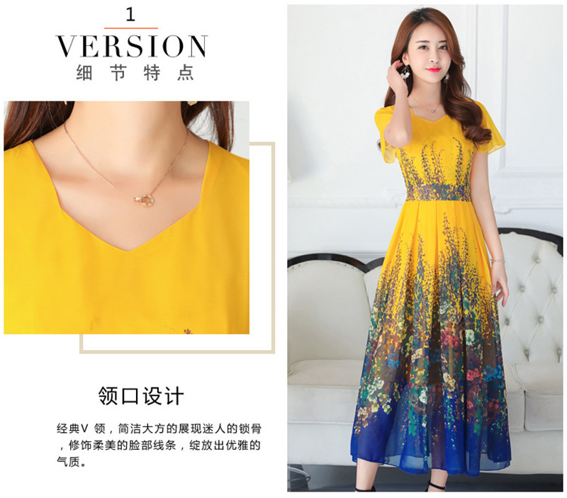 New summer 2019 chiffon dress sleeveless beach skirt slim printed skirt Fashion Long Dress For Women