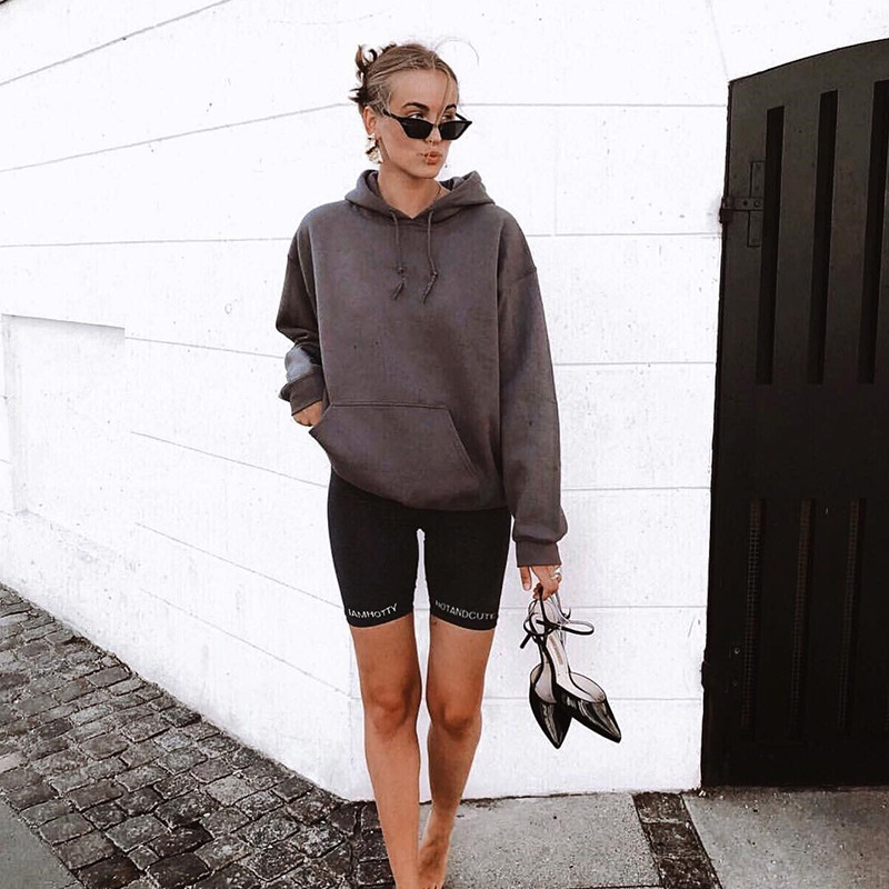 New Summer Print Women Shorts High Waist Jogging Biker Shorts Elastic Waist Fittness Skinny Shorts