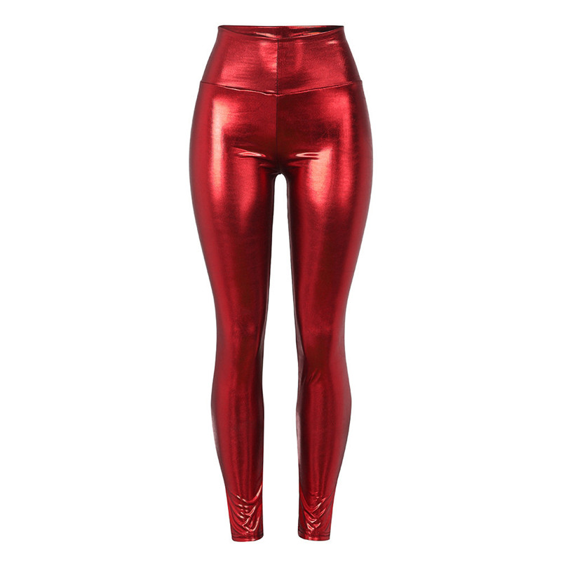 Fashion Women Shiny Liquid Pants Stretch Leggings Party Pencil Pants Leather pants Ladies Club Wear