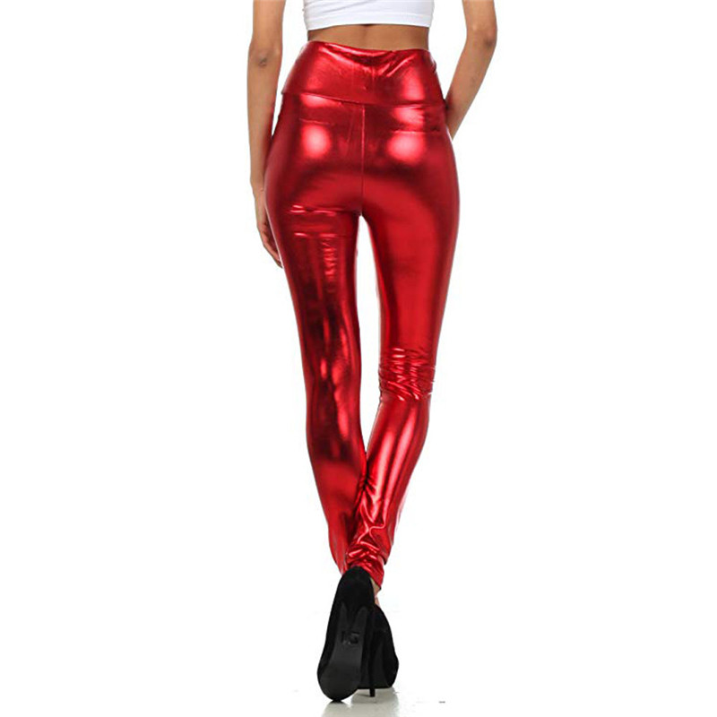 Fashion Women Shiny Liquid Pants Stretch Leggings Party Pencil Pants Leather pants Ladies Club Wear