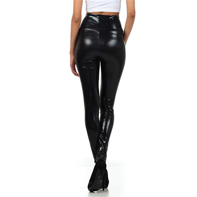 Fashion Women Shiny Liquid Pants Stretch Leggings Party Pencil Pants Leather pants Ladies Club Wear