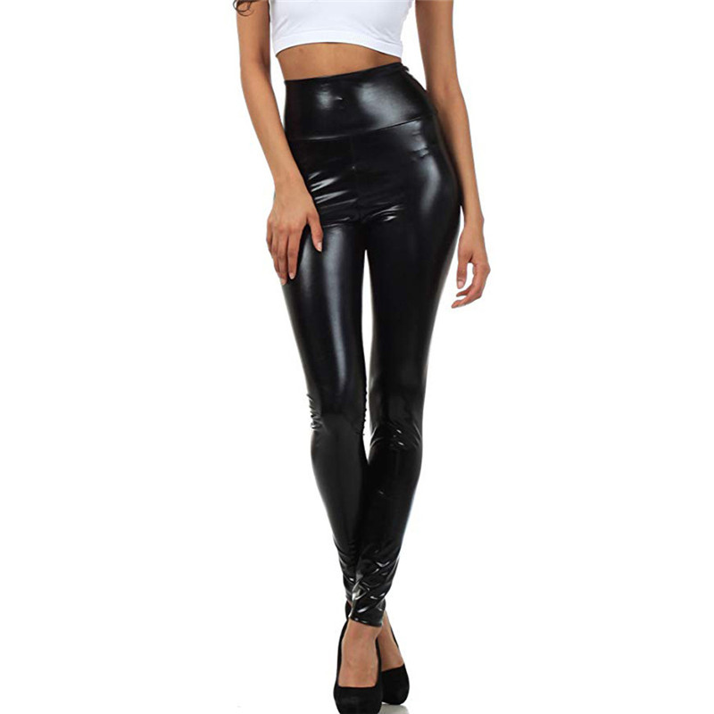 Fashion Women Shiny Liquid Pants Stretch Leggings Party Pencil Pants Leather pants Ladies Club Wear