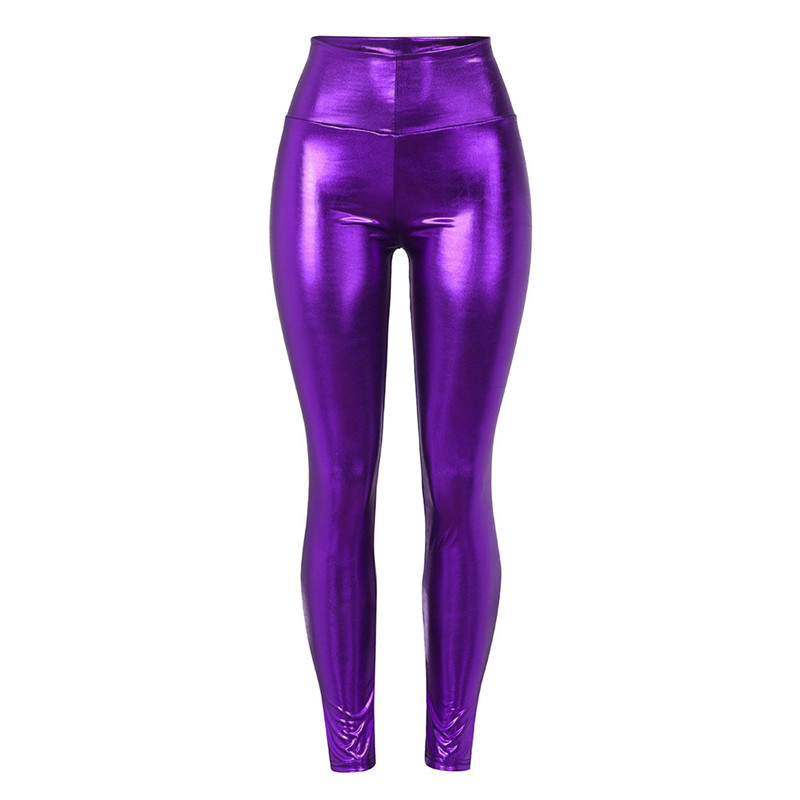 Fashion Women Shiny Liquid Pants Stretch Leggings Party Pencil Pants Leather pants Ladies Club Wear