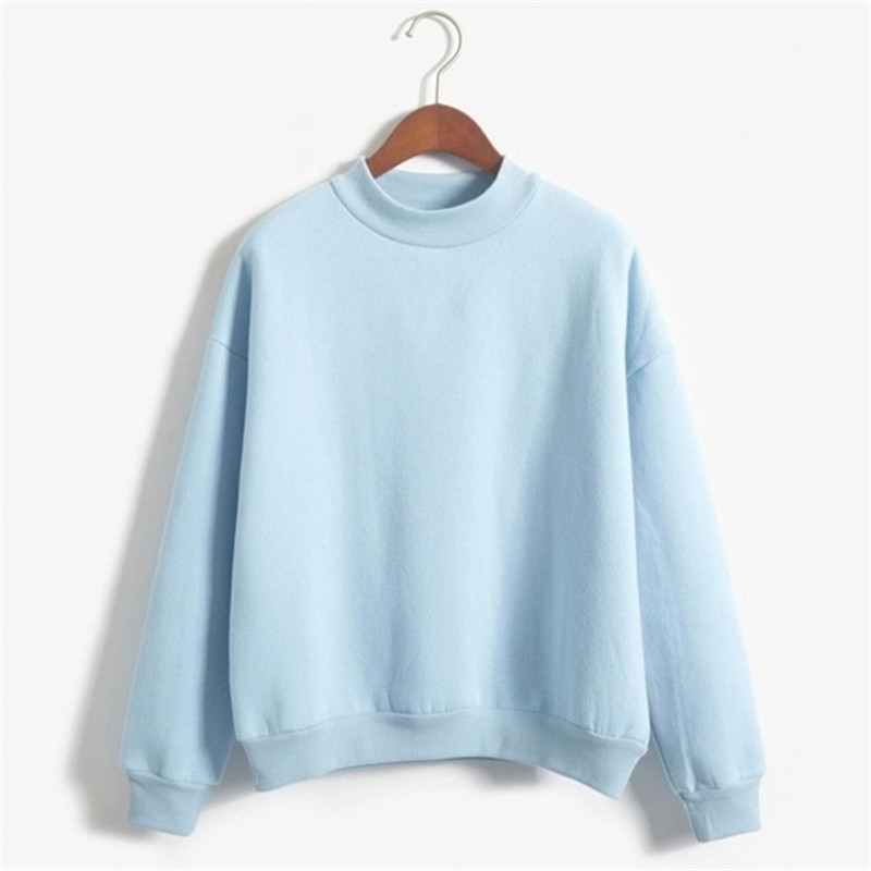 Lady Spring Autumn Thin Fleece Candy Colors Sweatshirt Students Girls Casual O-Neck Pullover Hoodies
