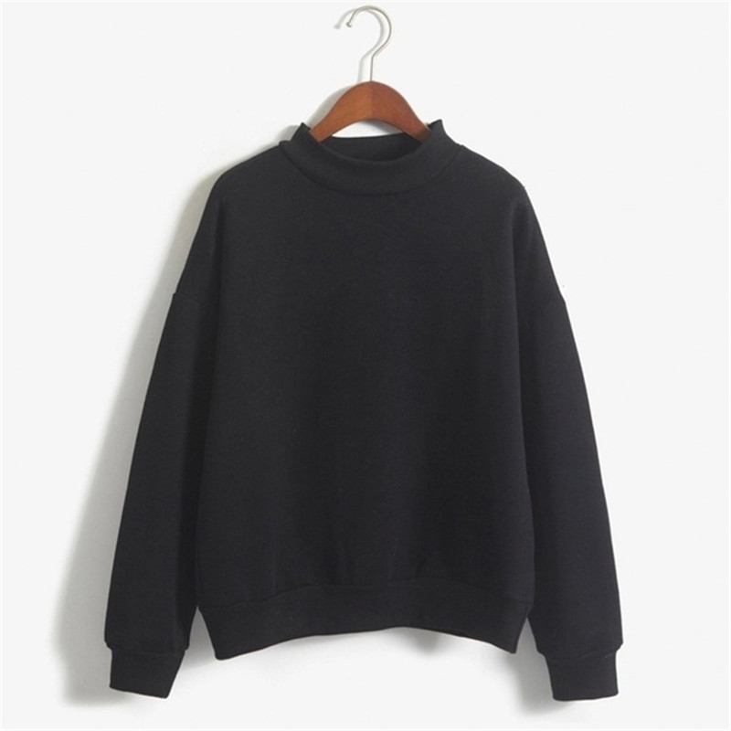 Lady Spring Autumn Thin Fleece Candy Colors Sweatshirt Students Girls Casual O-Neck Pullover Hoodies