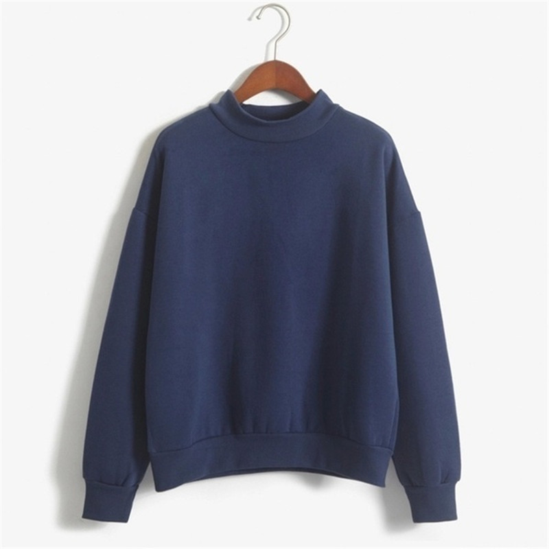 Lady Spring Autumn Thin Fleece Candy Colors Sweatshirt Students Girls Casual O-Neck Pullover Hoodies