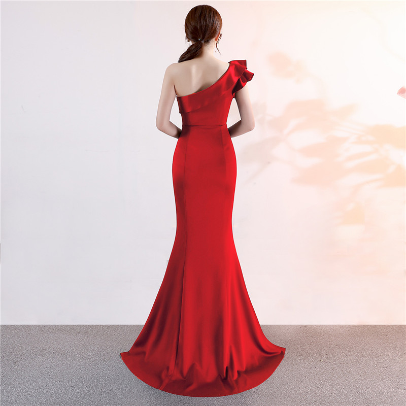 Evening dress New banquet elegant atmosphere pink long sexy thin fishtail dress Fashion women dress