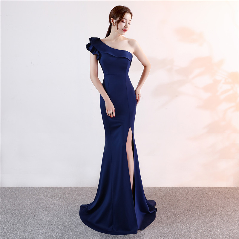 Evening dress New banquet elegant atmosphere pink long sexy thin fishtail dress Fashion women dress