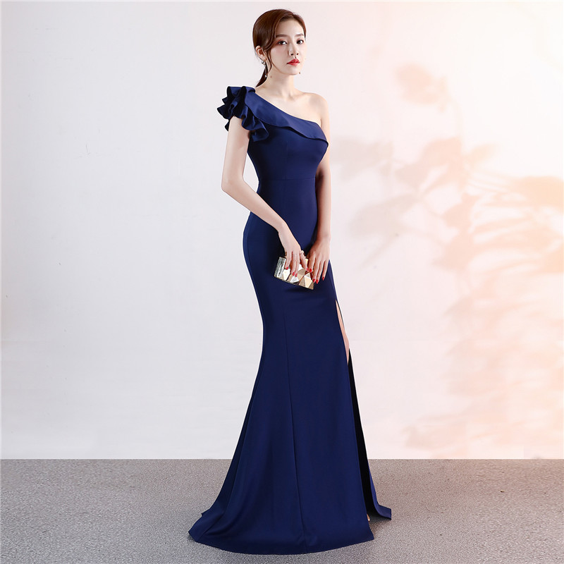 Evening dress New banquet elegant atmosphere pink long sexy thin fishtail dress Fashion women dress