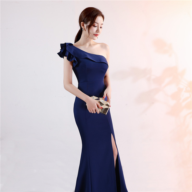 Evening dress New banquet elegant atmosphere pink long sexy thin fishtail dress Fashion women dress