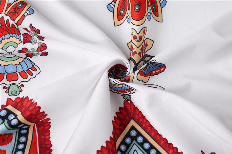 New Hot style Elegant Lady Vintage Print Dress V-neck Sleeveless Pocket Summer Fashion Women Dress