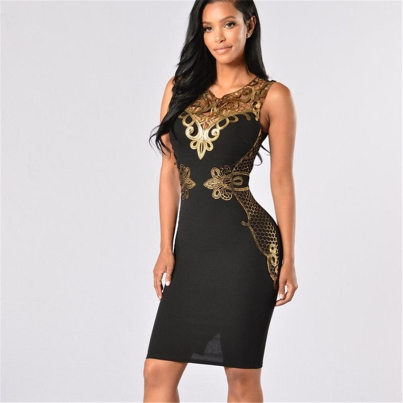 Beautiful Gifts Women Lace Bodycon Dress Sexy Fashion Slim Sleeveless Evening Party Pencil Dress