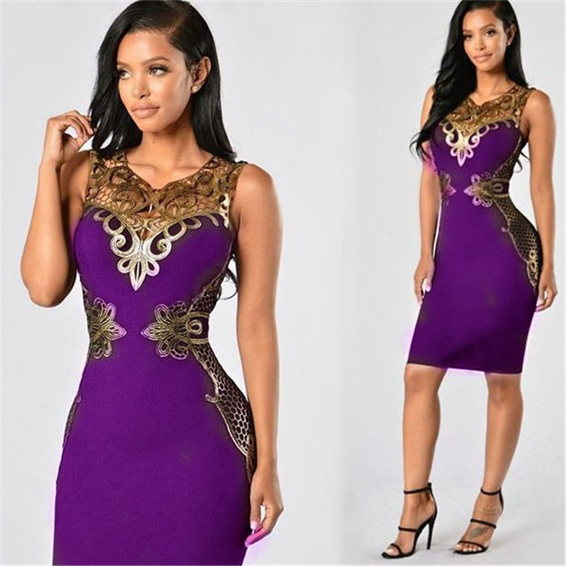 Beautiful Gifts Women Lace Bodycon Dress Sexy Fashion Slim Sleeveless Evening Party Pencil Dress