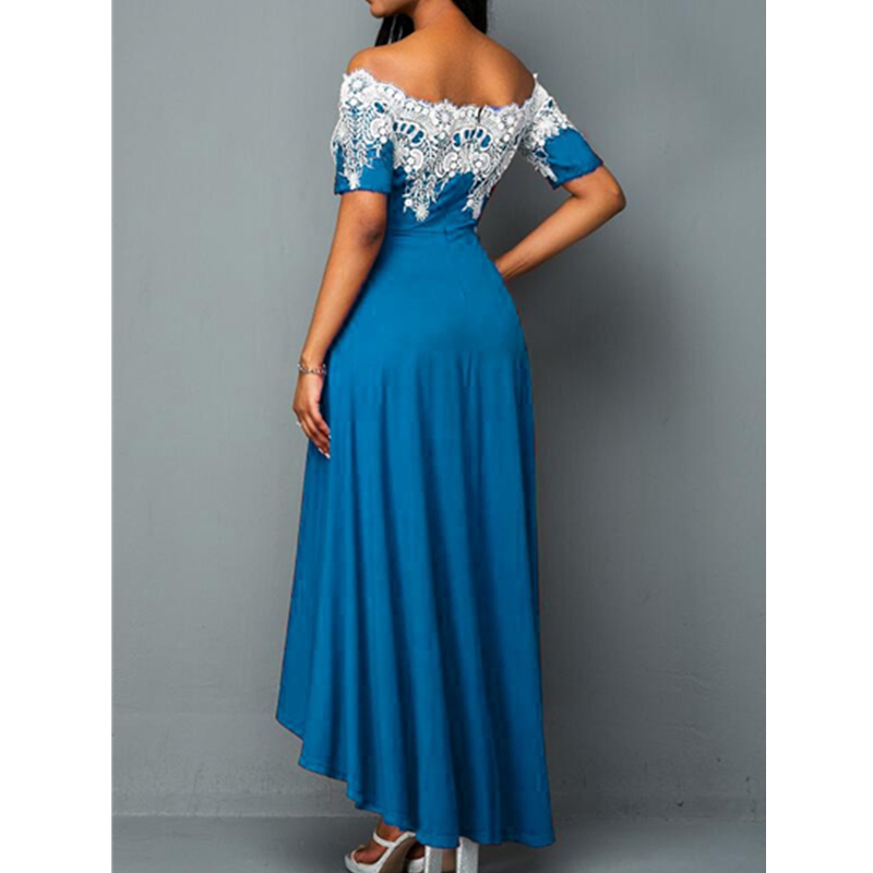 New Fashion Women&apos;s Dresses Elegant Sexy Slim Ladies Dress Short Sleeve Off-the-shoulder Dress