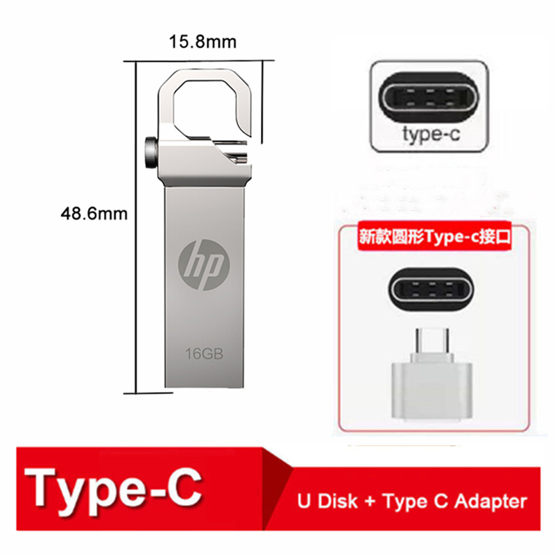 HP USB Flash Drive Metal Pendrive Plus OTG Pen Drive 16GB 32GB 64GB 128GB Flashdrive Flash Disk