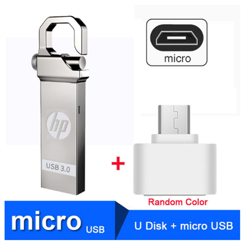 HP USB Flash Drive Metal Pendrive Plus OTG Pen Drive 16GB 32GB 64GB 128GB Flashdrive Flash Disk