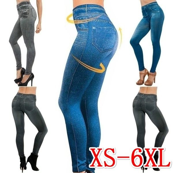 HS Women Gym Leggings Pocket Printing Leggings Casual High Waist Plus Size Fitness Pants Ninth Pants