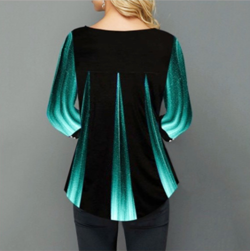 HS Fashion Women's Shirt 2020 Street Trendy O-Neck Printed Loose Blouse Slim Show Thin Ladies Tops