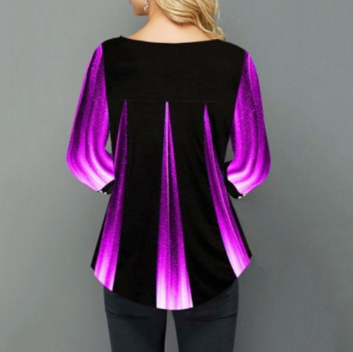 HS Fashion Women's Shirt 2020 Street Trendy O-Neck Printed Loose Blouse Slim Show Thin Ladies Tops