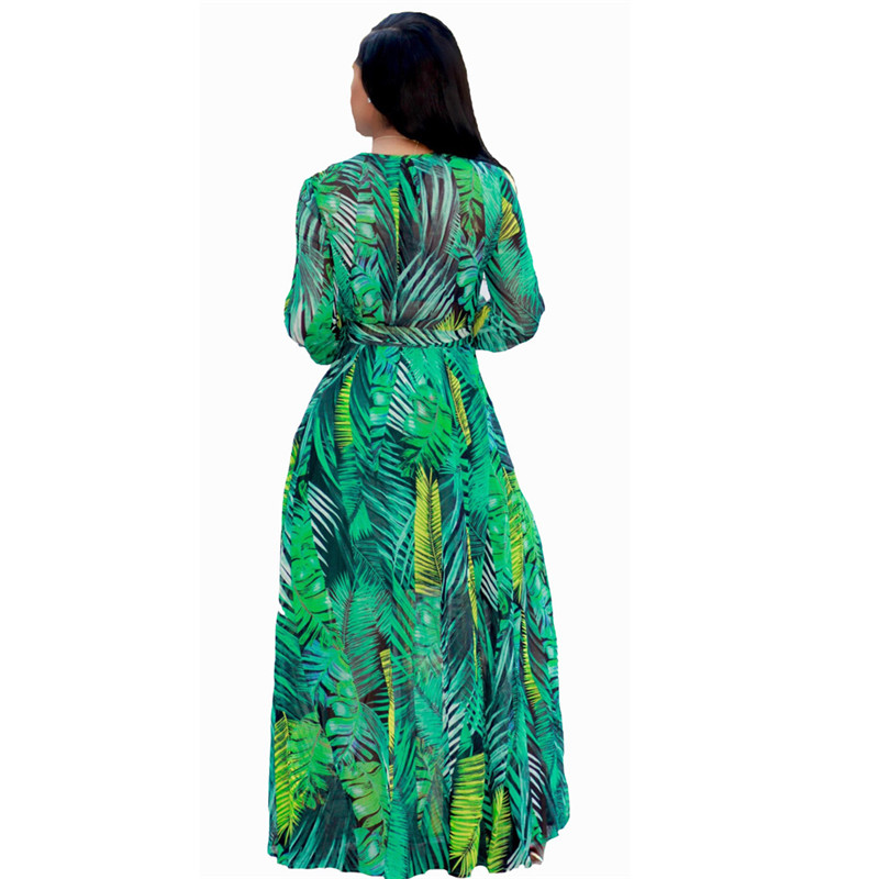 HS Fashion Women's Dresses Plus Size Chiffon Long Dress Printed long Sleeve Big Swing Ladies Dress Dresses for Women Dresses for Women Elegant Dresses for Women Plus Size Dresses for Women Sexy